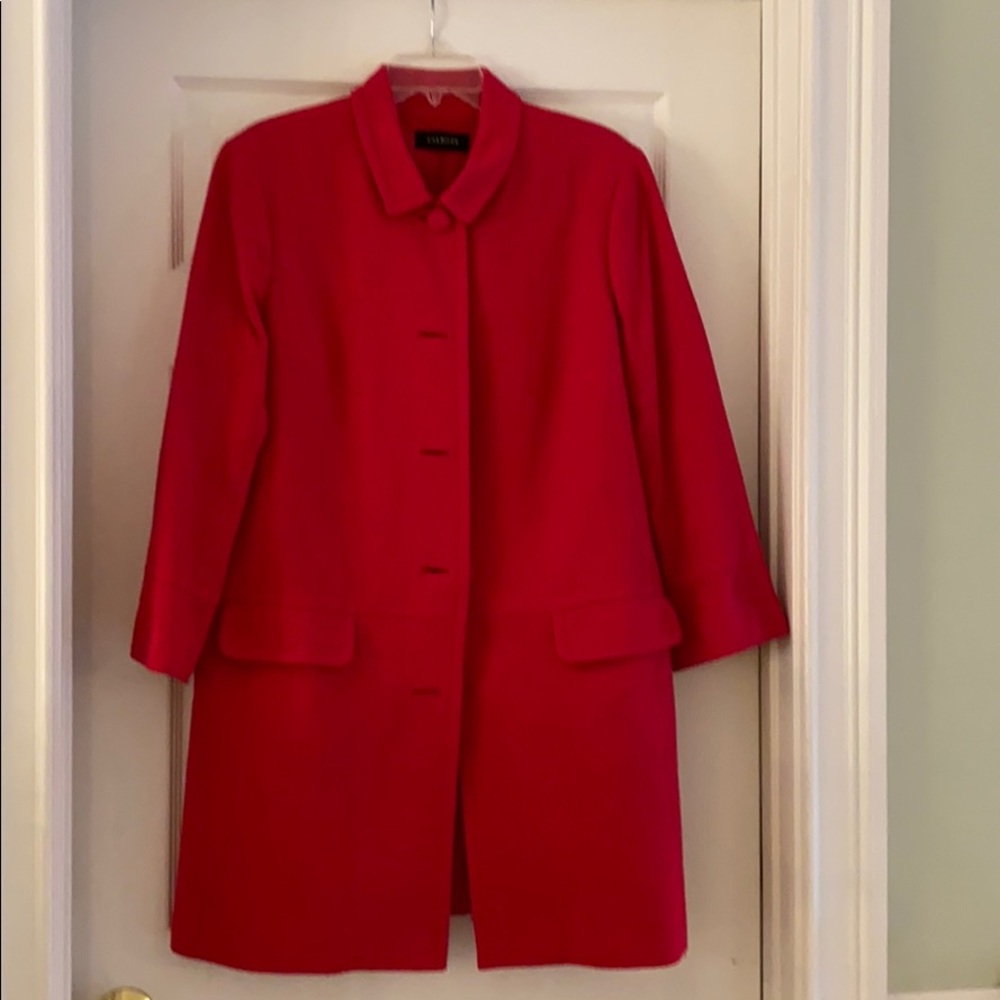 Talbots red tweed coat